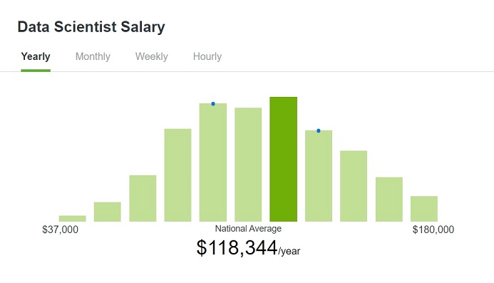 Data Scientist - Average Annual Salary in the United States