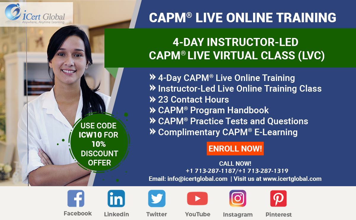 CAPM Live Online Training InstructorLed CAPM Live Virtual Class (LVC